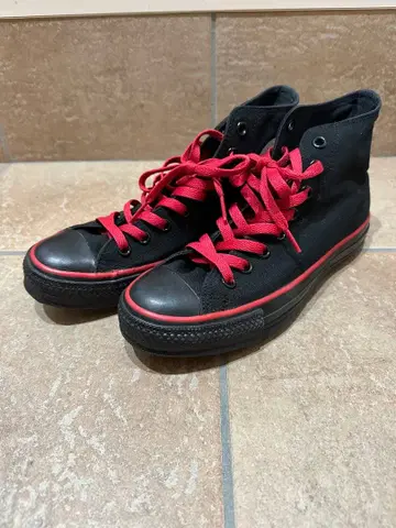 컨버스 올스타 HI 블랙 레드 25.5cm