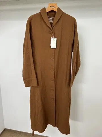 엘리페 샤르 칼라 프론트 버튼 원피스 겉옷