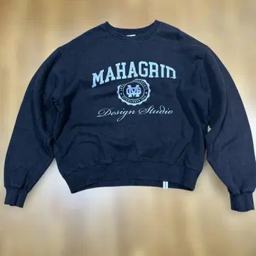[ 짧은 기장 ] MAHAGRID 로고 크루넥 트레이닝복 블랙
