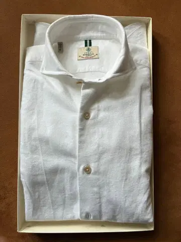 LUIGIBORELLI 화이트 긴팔 셔츠 S