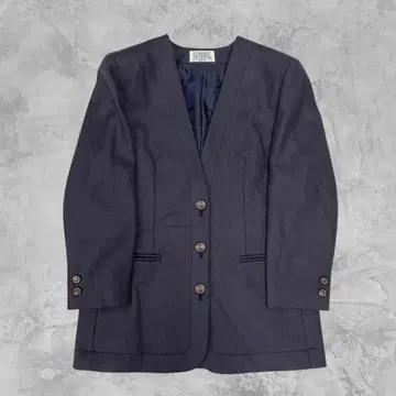 vintage LEPORTE 노카라 자켓 깊은 V 디자인 고급