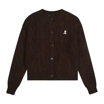 Rest&recreation 다크 브라운 케이블 니트 가디건
