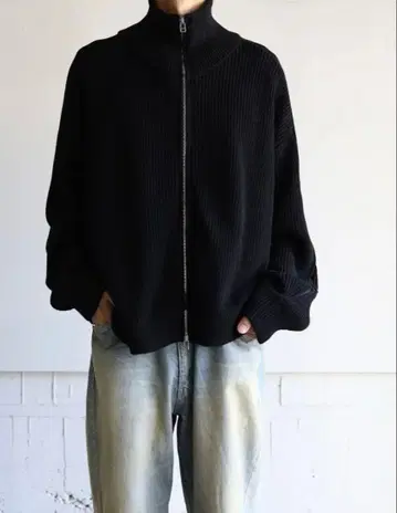 Afiit 블랙 KNIT BLOUSON 'BLACK' 사이즈 M