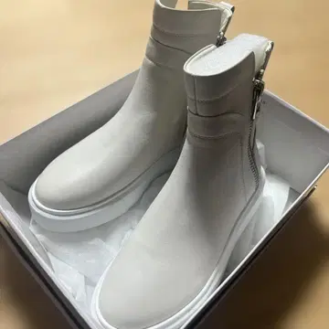 기간 한정 가격 화이트 가죽 지퍼 부츠