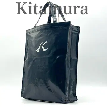 키타무라 Kitamura 토트백 핸드백 에나멜 네이비
