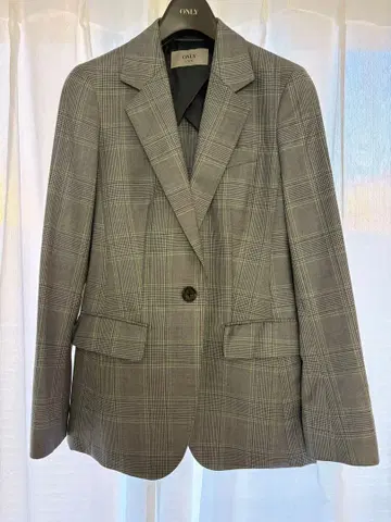 ONLY 테일러드 자켓 그레이 그린 체크