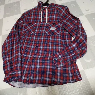 Back Channel 후드 부착 체크 셔츠 M