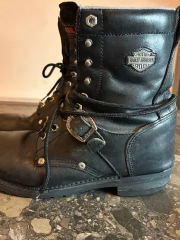 할리 데이비슨 블랙 부츠 버클 포함