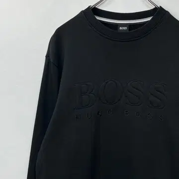 HUGO BOSS 블랙 자수 로고 맨투맨 트레이닝복 M