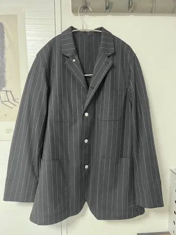 GU Beautiful people 커버올 스트라이프 네이비 블루