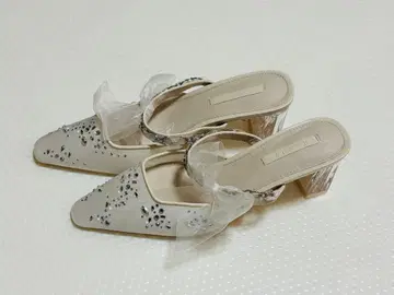 RANDA 펌프스 2way 시어 뮬 펌프스 아이보리 38 M