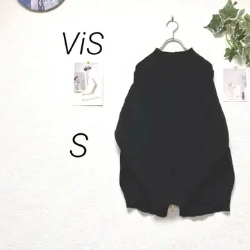 10505 ViS  하이넥 니트 S 무지 오버 사이즈 루즈핏