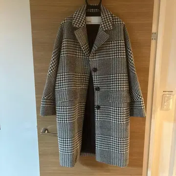 TICCA 체크 무늬 오버 사이즈 체스터 코트