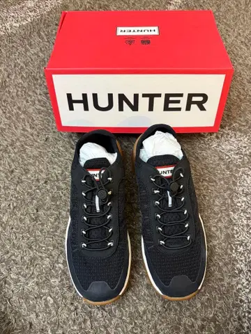 HUNTER 블랙 스니커즈 트래블 트레이너