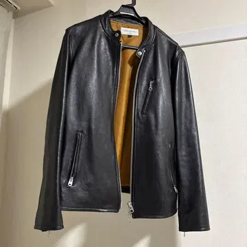 레트로 그란데 블랙 가죽 싱글 라이더 자켓 L