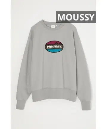 MOUSSY NEW STANDARD 풀오버 그레이 로고 트레이닝복