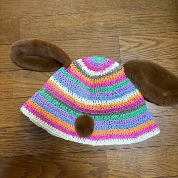 유니버셜 스누피 귀 달린 컬러풀 모자