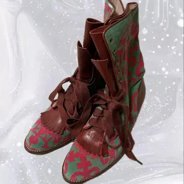 JUCO. 주코 웨스턴 부츠 빨간색 그린 핑크