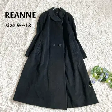 새상품급 레안느 롱 코트 캐시미어 100% 편직 버튼 빅 실루엣 블랙