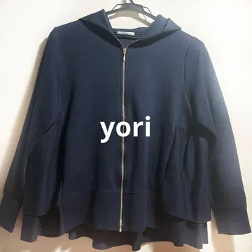 yori 요리 종이상자 니트 후드티 프릴 집업 후드티 F 사이즈