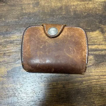 가죽 접이식 지갑 브라운