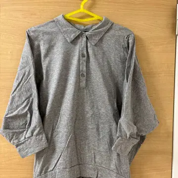 mizuiro ind 그레이 오부 소매 피케 셔츠