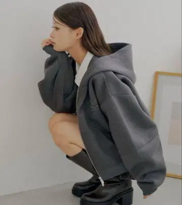 Chico 후드티 W 지퍼 볼륨 슬리브 후드 후드티 여성용