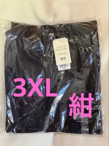 3XL 유니클로 메리노 크루넥 스웨터 네이비