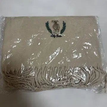 LILY BROWN 테디베어 자수 스톨 무릎담요