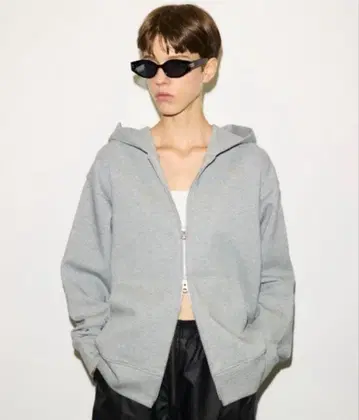 THROW 더블 니트 지퍼 후드티