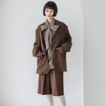 LOWRYS FARM 셋업 TR 자켓 하프 팬츠 브라운