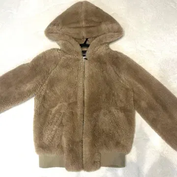 EMODA 베이지 퍼 자켓 후드 부착 프리 사이즈