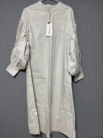 그레이 셔츠 원피스 긴팔 퍼프 슬리브