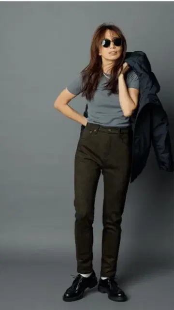 미사용 새상품 FORME 웜 스트레치 스웨이드 팬츠 브라운