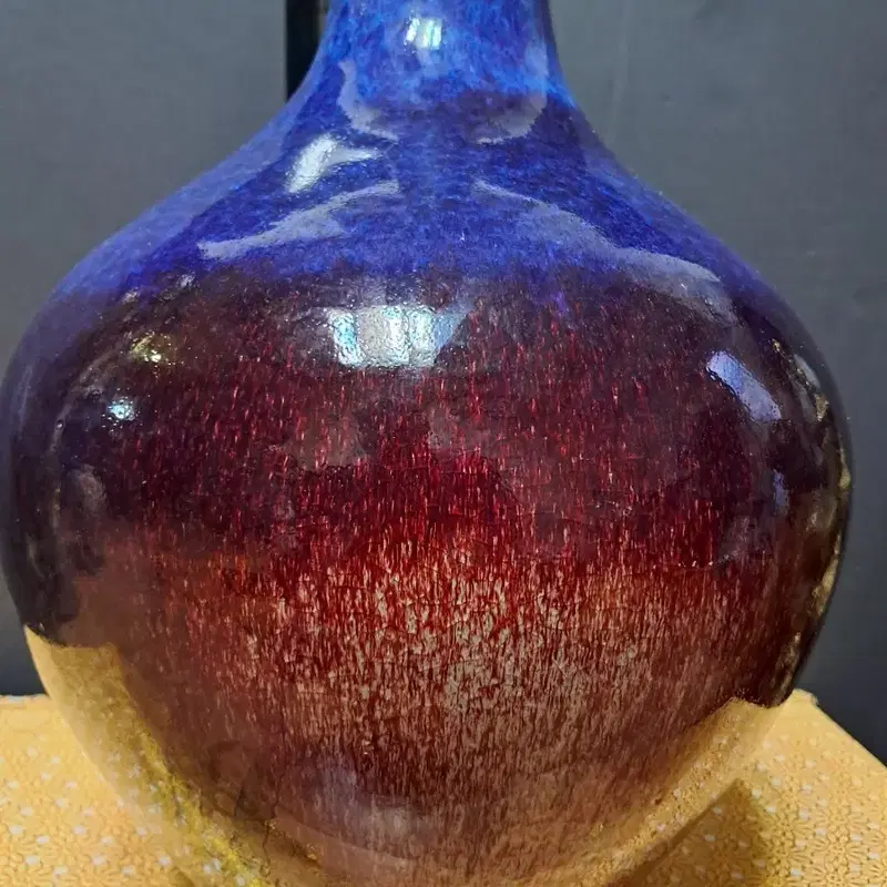 (대형)청금석류 균요 장경병도자기(높이약 52cm)