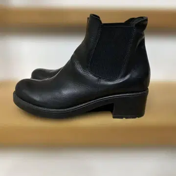 VERA PELLE 사이드 고어 부츠 가죽 38 24 블랙 이탈리아