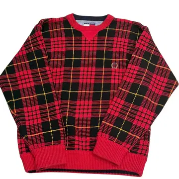 90s 타미힐피거 체크 무늬 스웨터