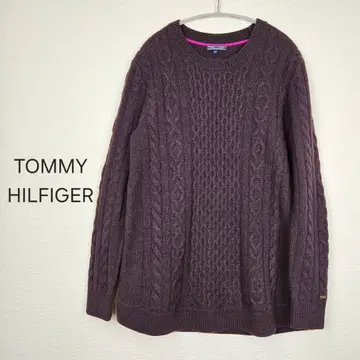 새상품급 TOMMY HILFIGER 케이블 니트 둥근넥 스웨터 울 M