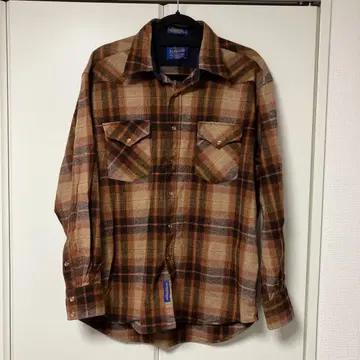 Pendleton 웨스턴 셔츠 체크 무늬 100% 울
