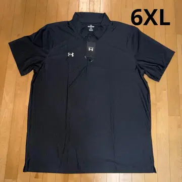 UNDER ARMOUR 버튼 다운 반팔 피케 셔츠 6XL 블랙