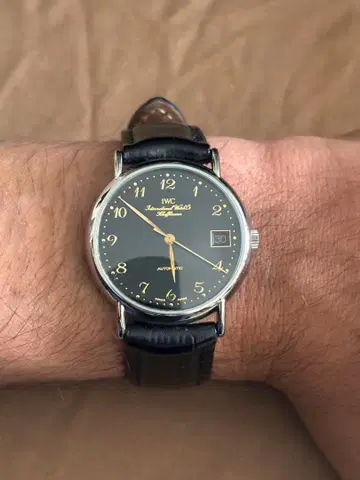 IWC 포르토피노 자동 와인딩 시계 *레어 블랙 다이얼