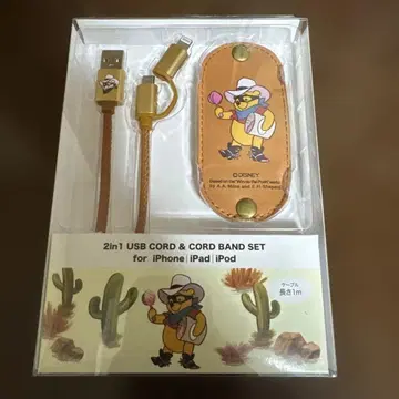 디즈니 곰돌이 푸 2in1 USB 코드 아이폰 카우보이