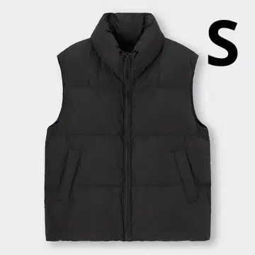 [ 완판템 ] GU 지유 히트 패디드 오버 사이즈 베스트 S 사이즈 블랙