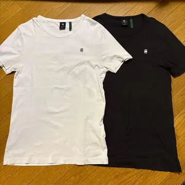 G-STAR RAW 티셔츠 화이트 블랙 2개 세트