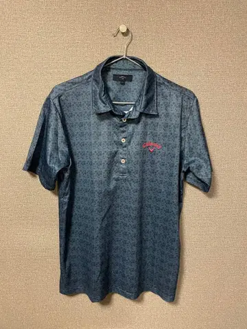 캘러웨이 네이비 꽃무늬 피케 셔츠