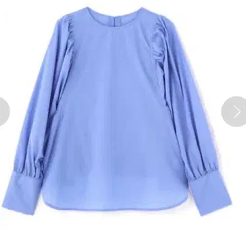 볼륨 슬리브 블라우스 블루