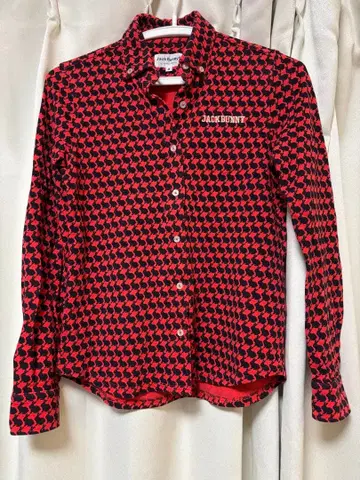 Jack Bunny!! 빨간색과 블랙의 버튼다운 셔츠 사이즈 0