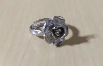 실버 꽃 모양 오픈 반지