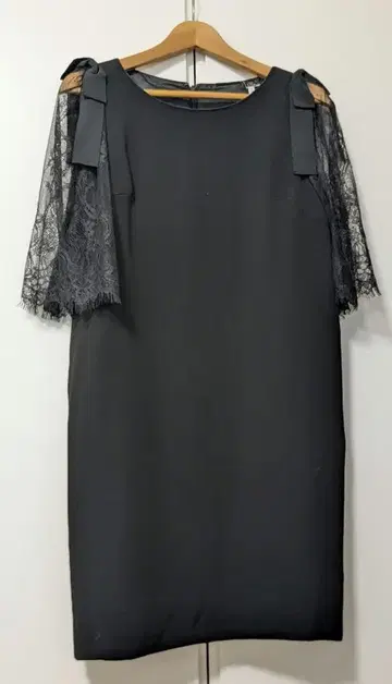 소매 레이스 무릎 기장 원피스 일본제