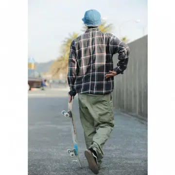 REMILLA 카이토 체크 셔츠 자켓 L 차콜